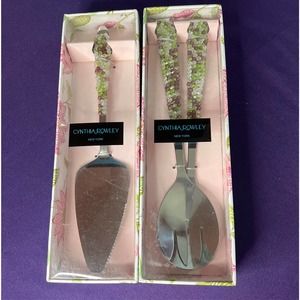 Cynthia Rowley cake server and salad server set